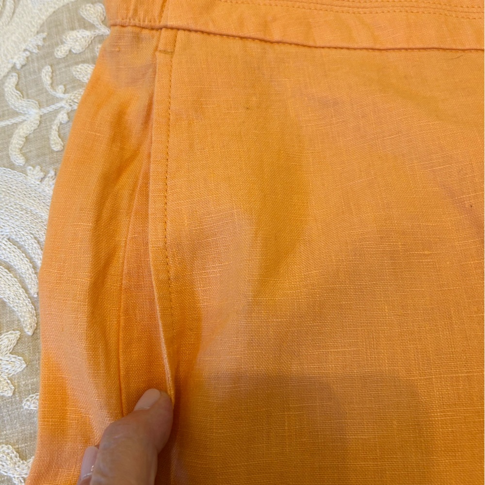 J. Jill Vibrant Orange Linen Pants - Picture 2 of 4